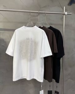 美式做旧水洗休闲风落肩袖翅膀印花T恤男五分袖宽松潮牌短袖上衣