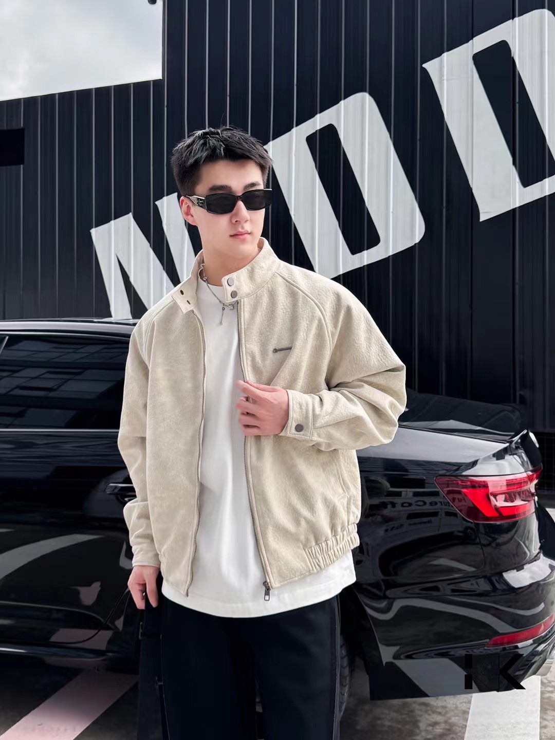 日式潮流轻奢立领加绒休闲夹克男士2025秋冬新款拼接痞帅保暖外套