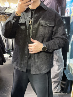 美式 复古提花设计感翻领牛仔羽绒服男重磅加厚防寒痞帅白鸭绒外套