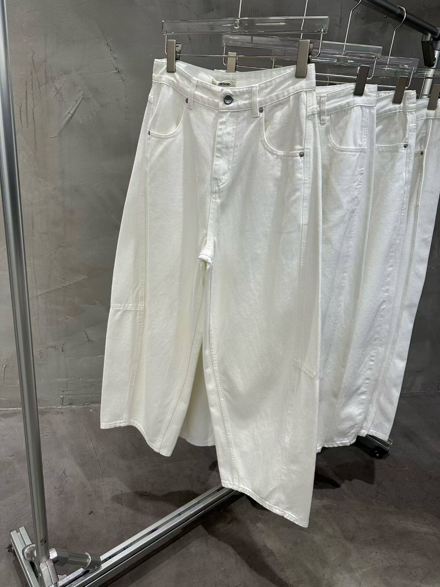 美式潮牌男士重磅白色牛仔裤2026春夏新款高品质薄款直筒宽松长裤