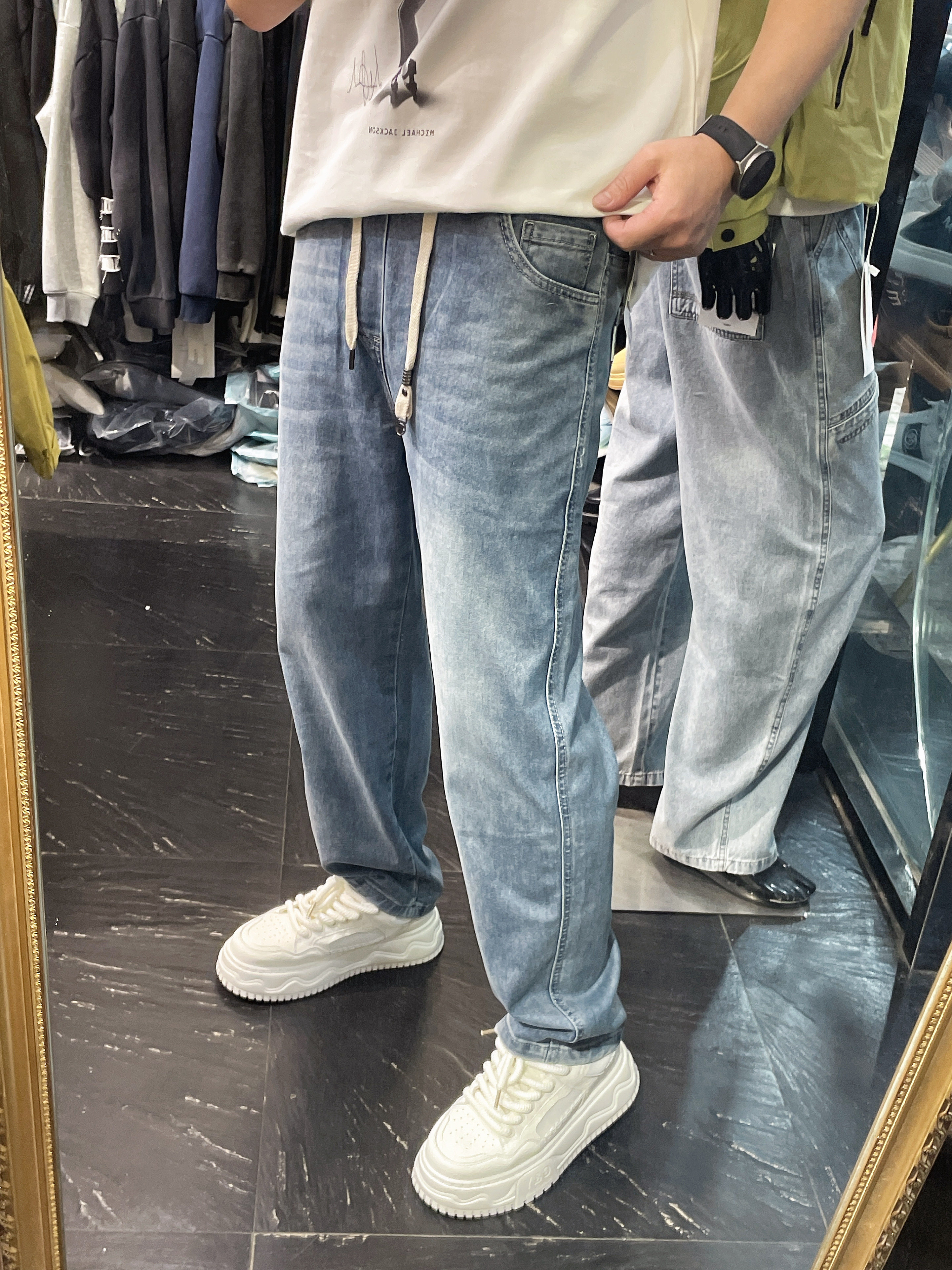 潮牌男士弹力牛仔裤春夏季小直筒高端时尚休闲男装长裤2026新款帅