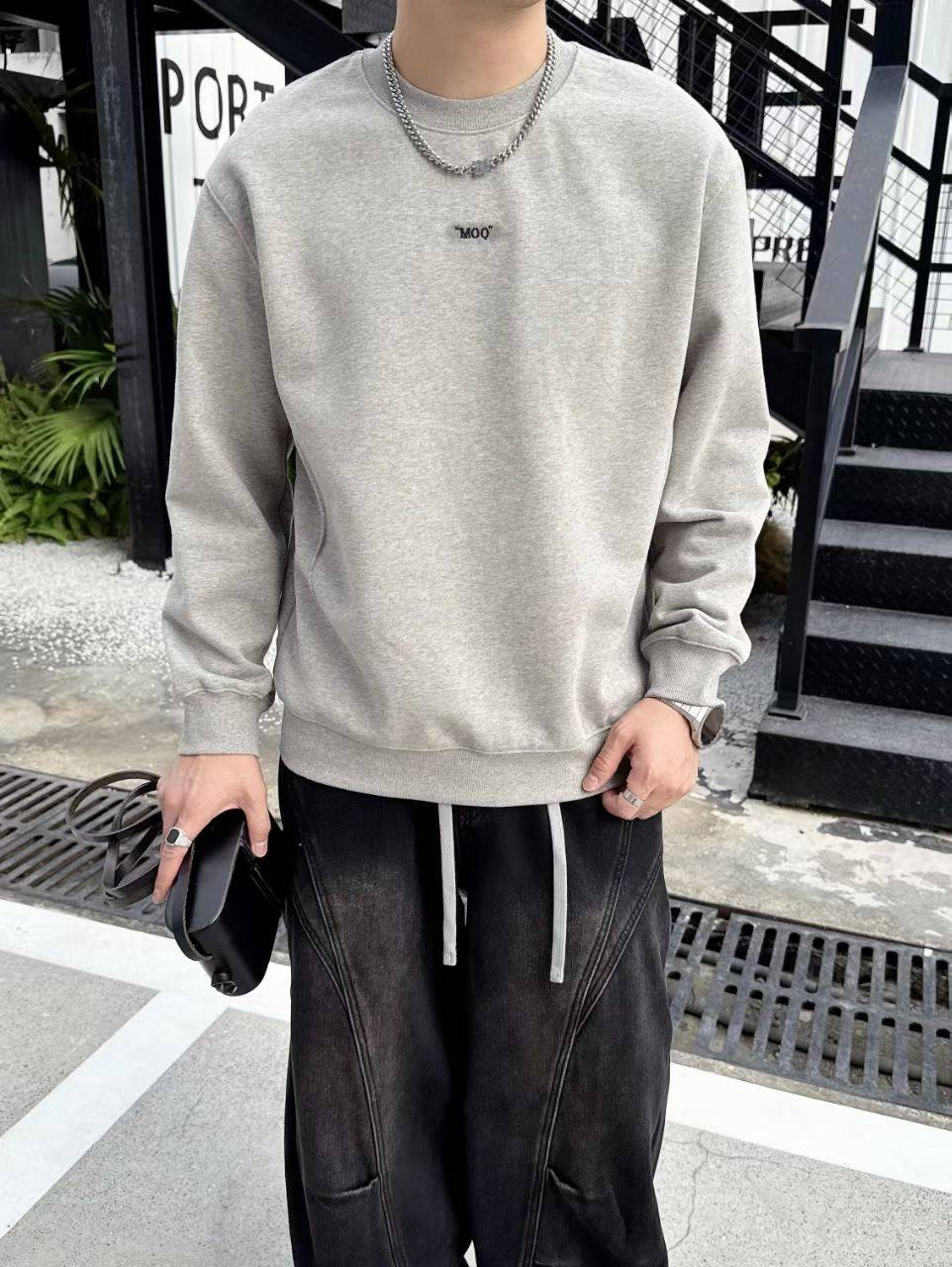 男士加绒卫衣2025冬季男款加厚保暖打底衫美式重磅350g高质量轻奢