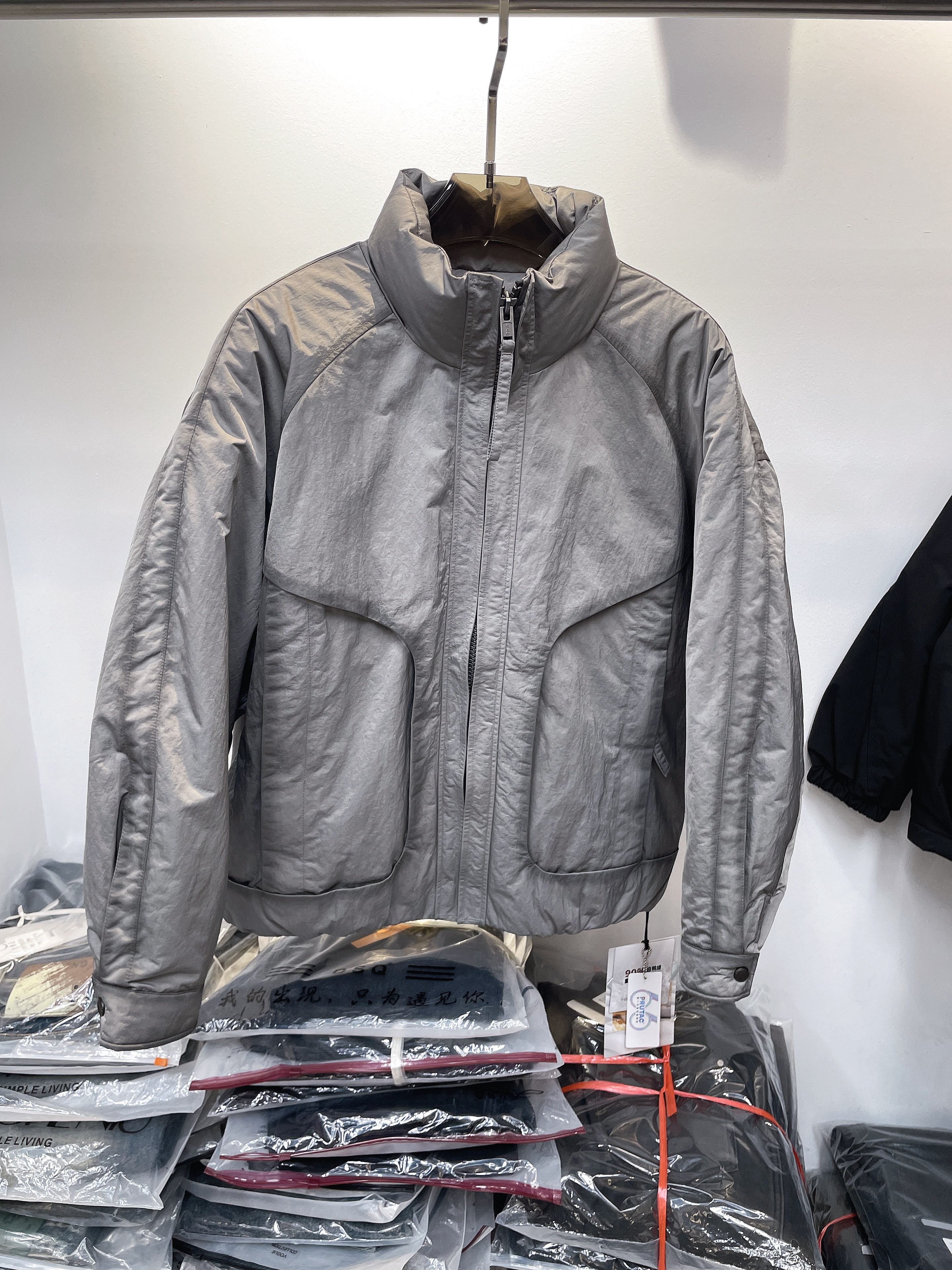 冬季扎染复古90绒白鸭绒羽绒服夹克男潮牌痞帅宽松立领羽绒衣外套