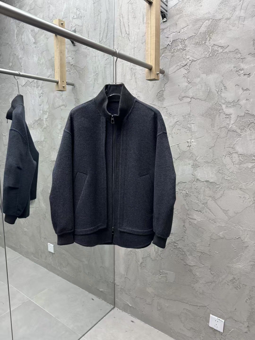 轻奢极简立领短款双面羊毛呢大衣男冬季韩系休闲加厚保暖宽松外套