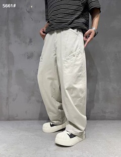 2026春夏青年百搭长裤 美式 裤 男宽松直筒工装 街头休闲风白色锥形裤