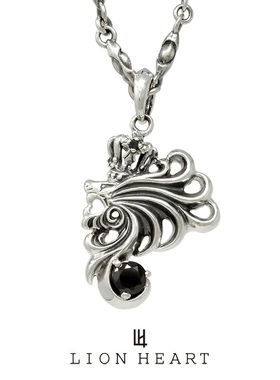 日本代购 LION HEART 狮子头镶钻925潮男个性吊坠配饰项链