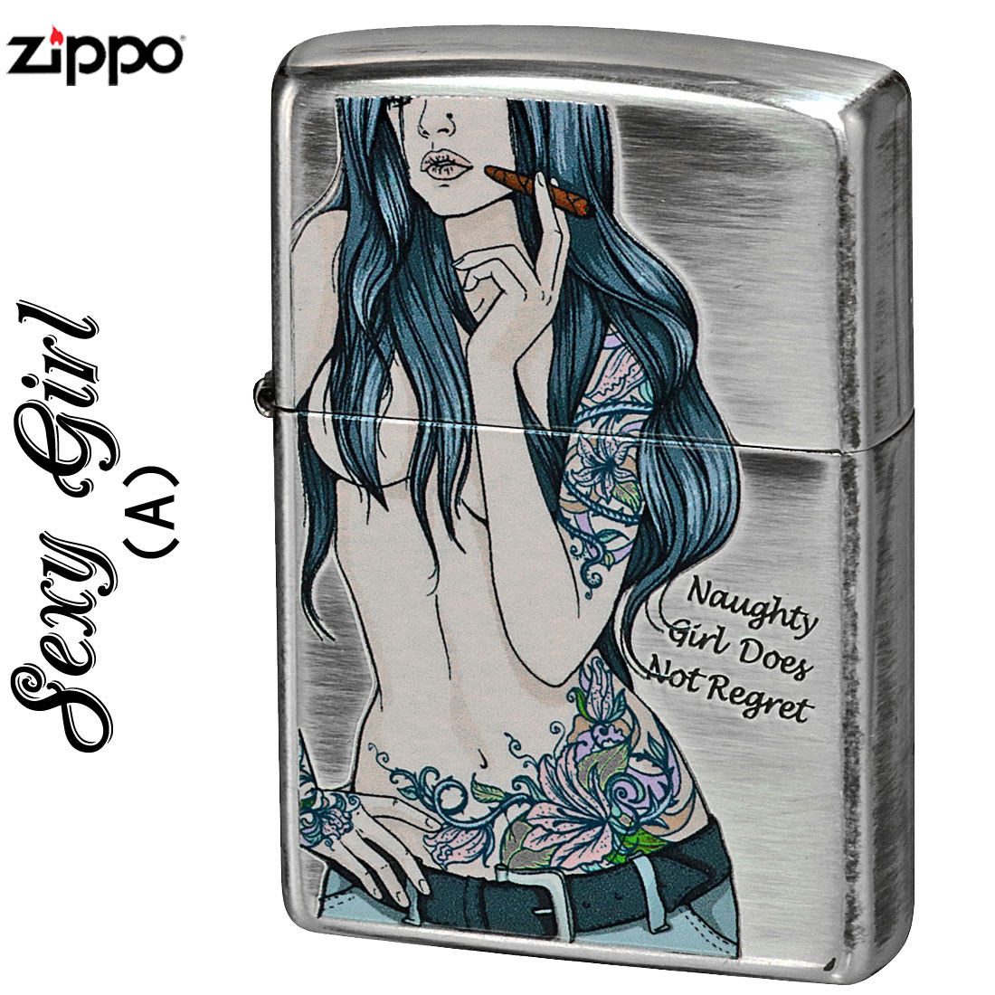 日本代购正品 zippo打火机女郎性感纹身SEXY GIRL收藏煤油防风