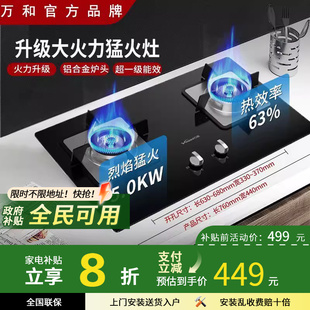 5KW家用猛火一级能效B7L51 万和天然气燃气灶具煤气炉双灶嵌入式
