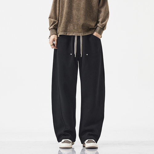 锥形裤大码休闲黑色加绒中国秋冬