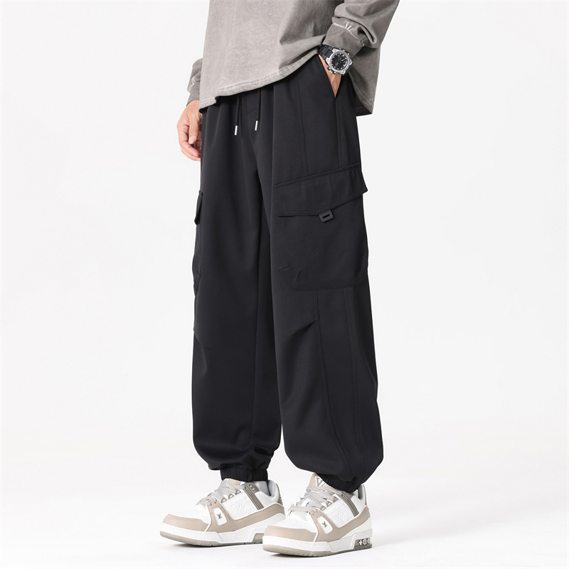 美式工装裤男士宽松束脚裤子男款秋冬加绒胖子加肥加大码休闲长裤