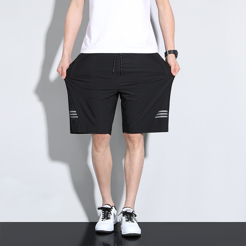 冰丝短裤男士透气中裤子夏季