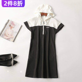 连帽短袖 410707 春长款 连衣裙