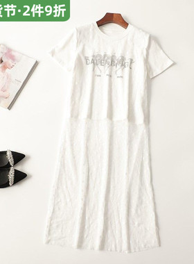 411211 春加长款圆领短袖T恤