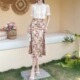 408806 夏加长印花半身裙