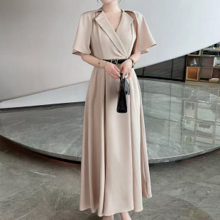 套头五分袖 气质大女主夏加长款 连衣裙 南油高端轻奢新款 246399推荐