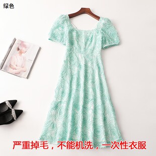 连衣裙 V领短袖 408974 夏加长款