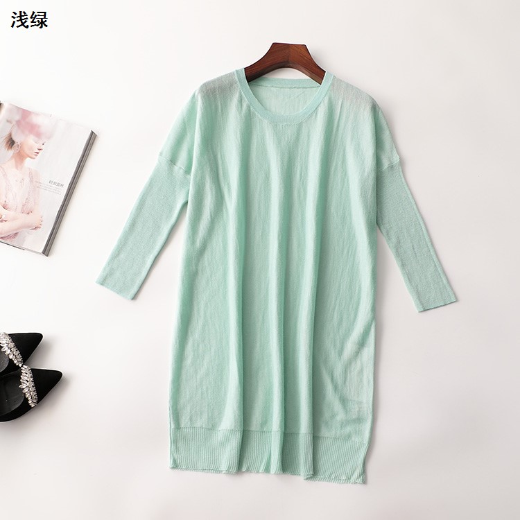 【包邮】239127强烈推荐深圳品牌高档女装麻加粘胶夏季超薄针织衫