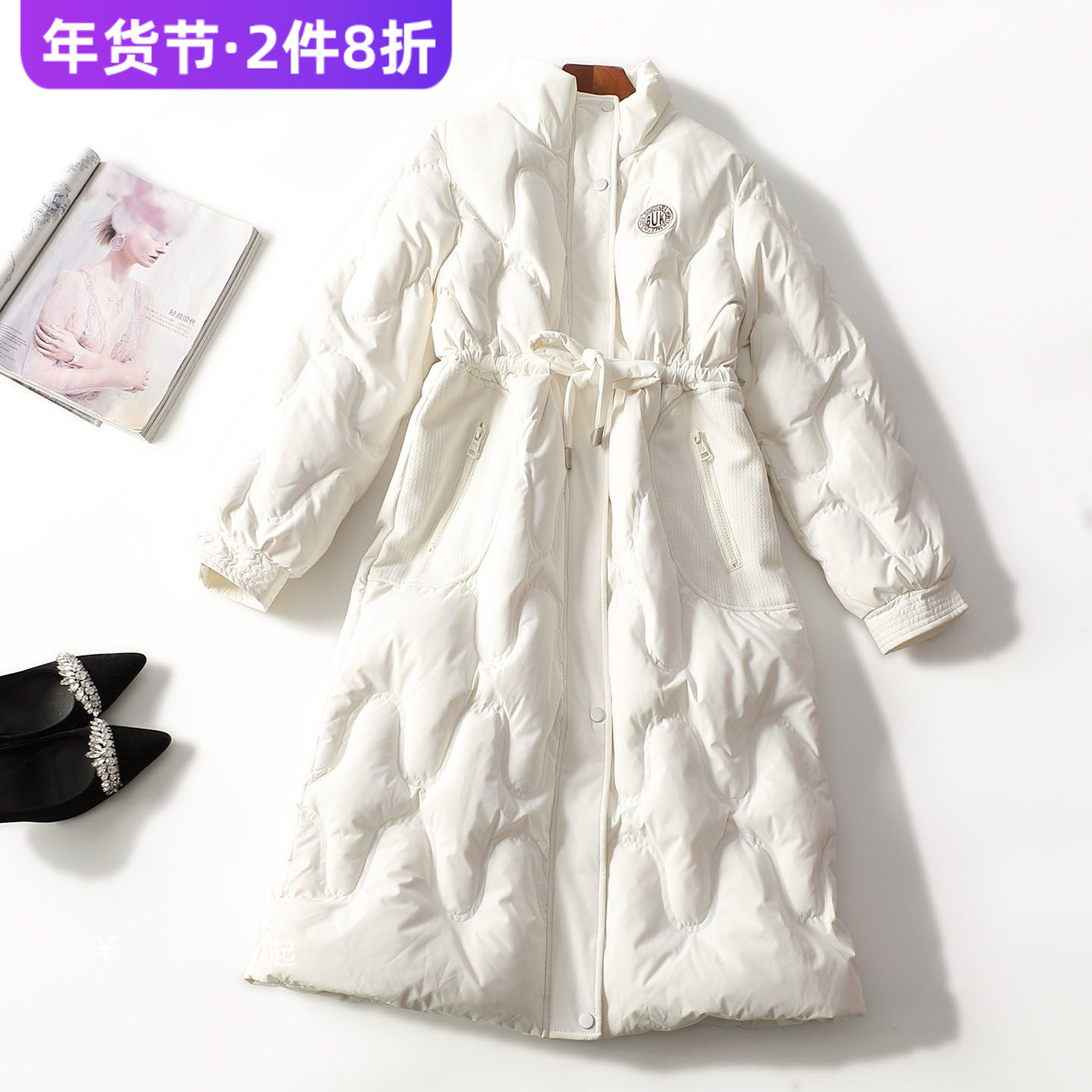 413390推荐高档品牌女装精品洋气鸭绒冬加长款单排扣长袖羽绒服,女装/女士精品,羽绒服,淘宝优惠券,粉丝福利购,淘宝优惠卷