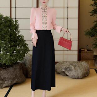 衬衫 409751新款 立领长袖 国风刺绣重工秋中长款 超值品质精品女装