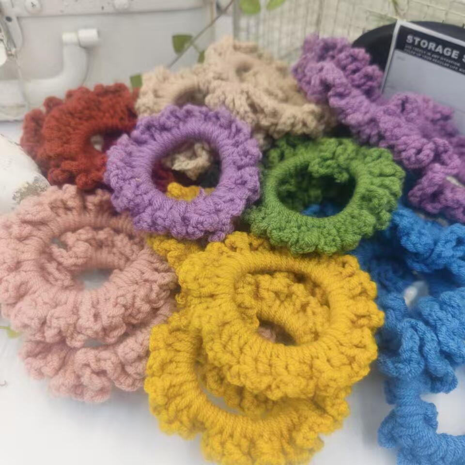 毛线蝴蝶结发绳韩国简约ins发饰森系发圈网红简约少女丸子头