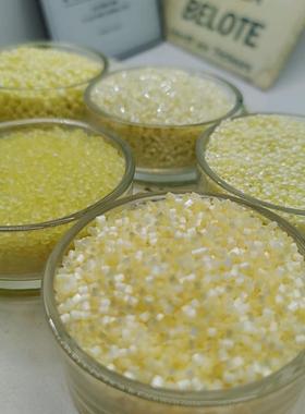 黄色组玻璃米珠散珠材料diy手工手链项链饰品配件串珠小珠子100克