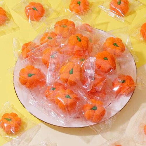 万圣节糖果南瓜棉花糖蛋糕装饰熊猫3D立体卡通造型网红儿童零食