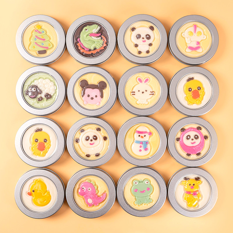 趣味游戏扣糖饼卡通机器人糖果恐龙圣诞黑巧克力网红儿童零食卡通