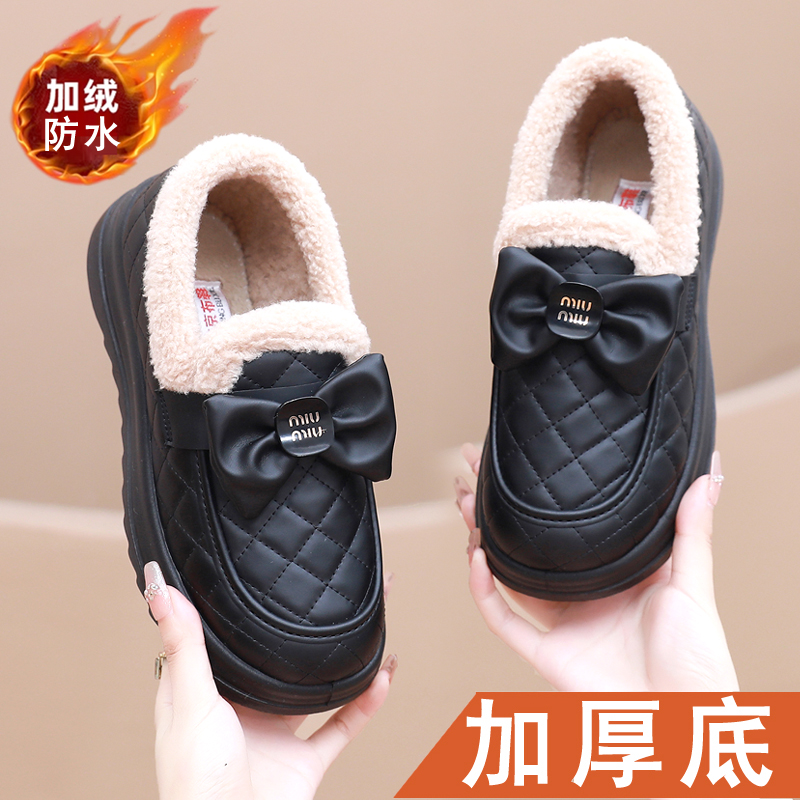 冬季加绒加厚雪地靴女士棉鞋老北京布鞋女防滑休闲棉靴保暖妈妈鞋