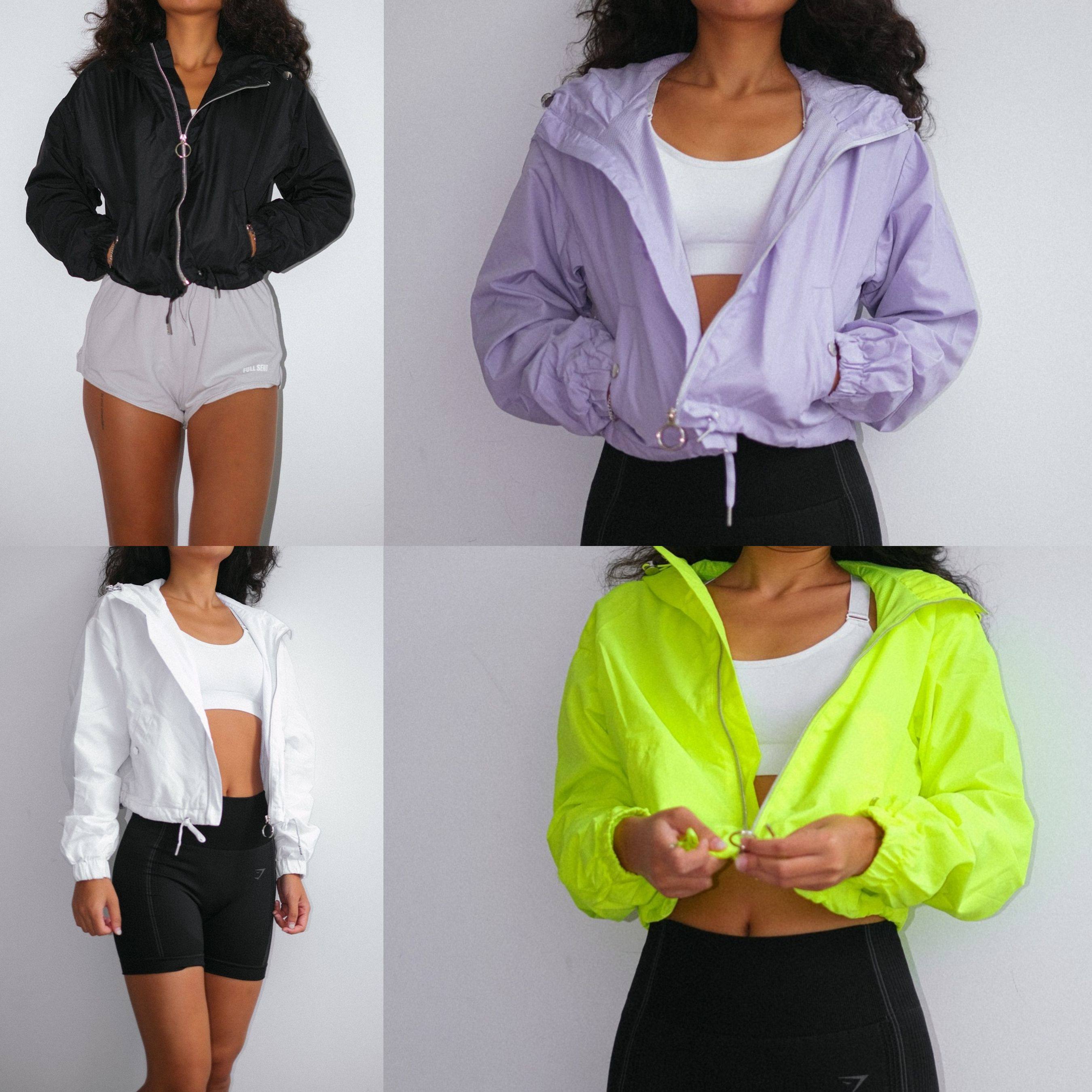 KISSGYM 外mao女士欧单春秋运动健身休闲带帽防风防晒外套夹克