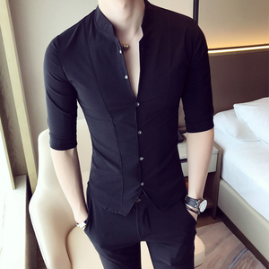 常年有现货 男士七分袖衬衫个性帅气衬衣 M-5XL C240-特P45图片