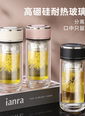 小巧迷你双层玻璃杯家用耐高温隔热防烫高硼硅女高颜值便携水杯子