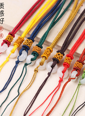 2mm高档玉佩佛牌吊坠挂绳男女款蜜蜡黄金项链绳子编织翡翠挂件绳