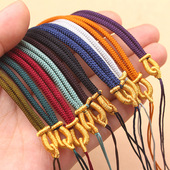 可调手工缠绕金线圈翡翠平安扣玉佩挂绳男女玉吊坠毛衣项链绳子