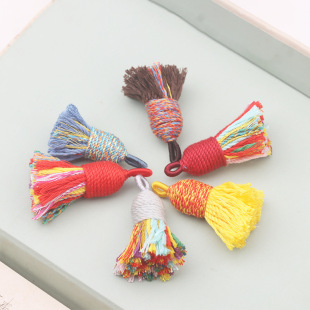 藏式棉线流苏文玩手工五彩饰品短款diy配件包挂吊穗民族风挂穗子