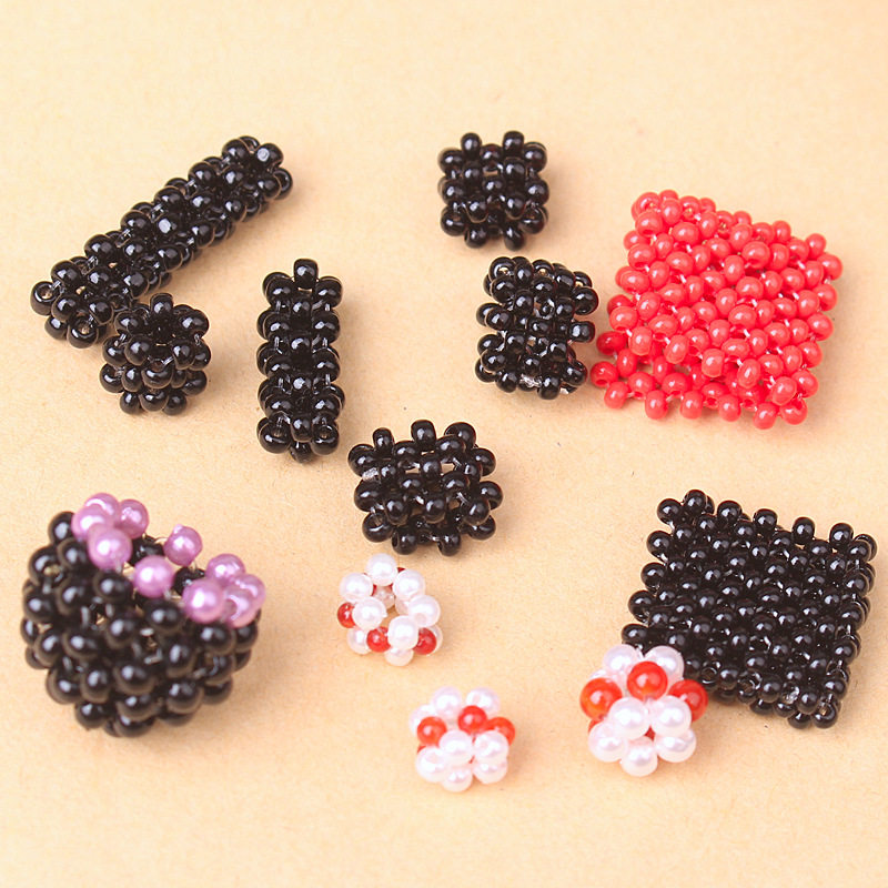 手工编织珠帽流苏帽小黑珠花球纽扣菠萝结网扣diy挂绳饰品小配件