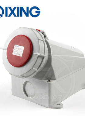启星3P4孔5芯63明装工业插座QX128/QX132/QX136墙壁插座3P+E IP67
