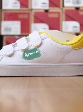 首尔的米家宝可梦联名比卡丘女鞋白黄色皮革魔术贴休闲滑板运动鞋