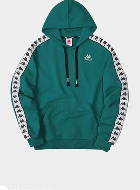 首尔的米家Kappa/背靠背 男款女款串标绿色休闲运动连帽卫衣