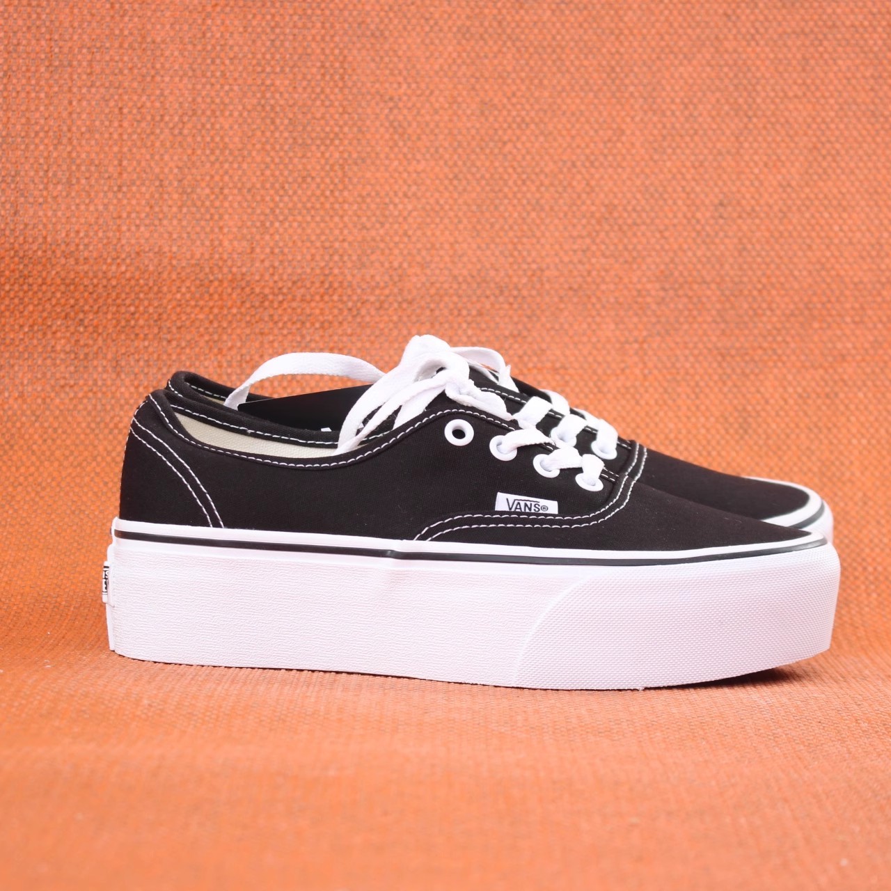 首尔的米家VANS 女鞋Authentic黑色帆布超高底休闲滑板鞋运动鞋