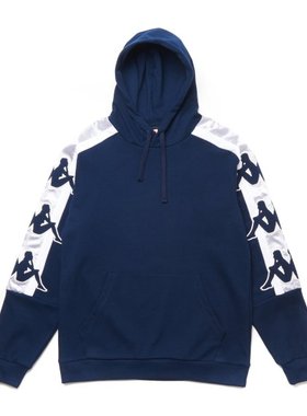 首尔的米家Kappa/背靠背 BIG BANDA藏蓝色大串标休闲连帽卫衣