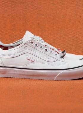 首尔的米家VANS 男鞋OLD SKOOL白色黑边帆布休闲滑板鞋运动鞋