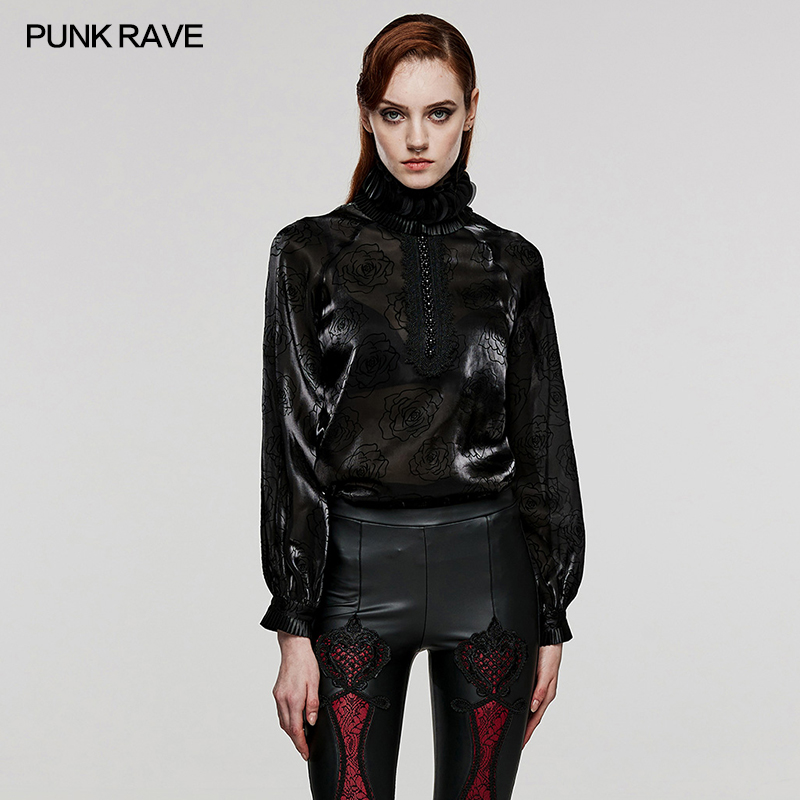 小破亚文化 PUNK RAVE pr朋克状态女装复古衬衫GOTH暗黑华丽上衣-封面