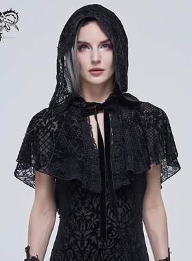小破亚文化 devil fashion恶魔时尚女装暗黑哥特花网薄女披肩