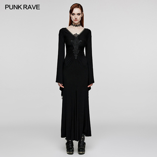 pr朋克状态女装 小破亚文化 PUNK RAVE V领连衣裙 暗黑哥特GOTH
