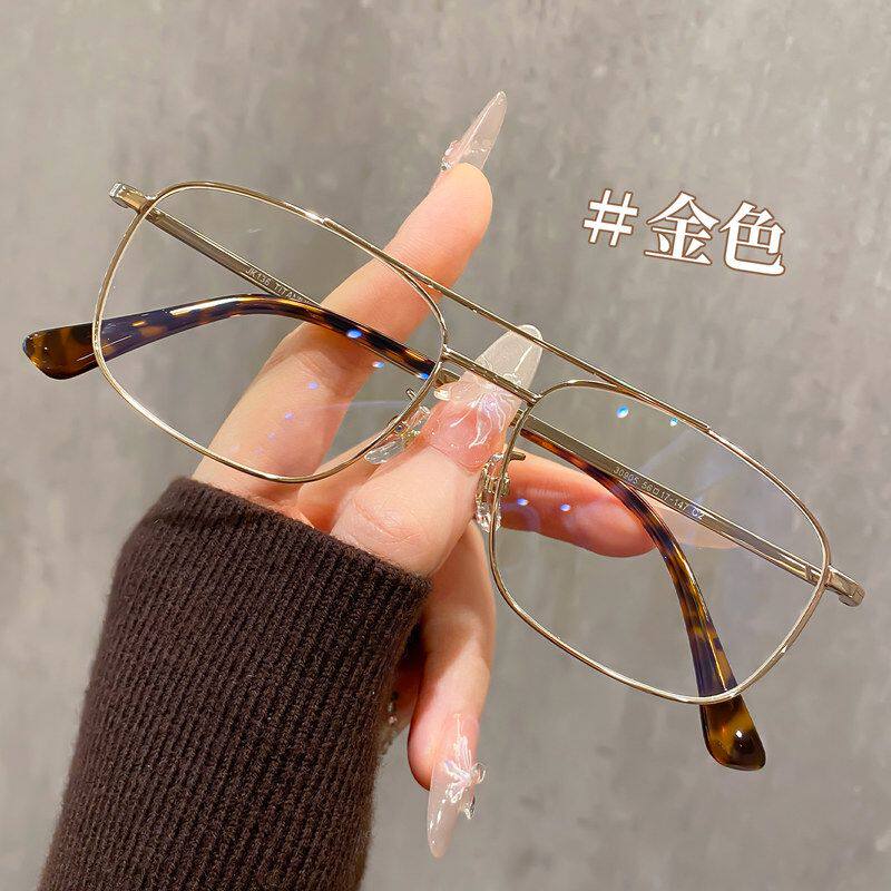 30905Y超轻半钛飞行员双梁眼镜框金丝眼镜男防蓝光眼镜54-18-145