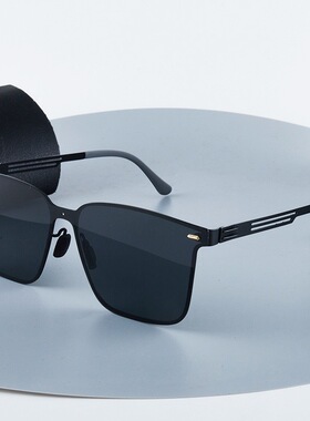 新款时尚金属偏光太阳镜男士潮方形无螺丝遮阳墨镜开车钓鱼超轻
