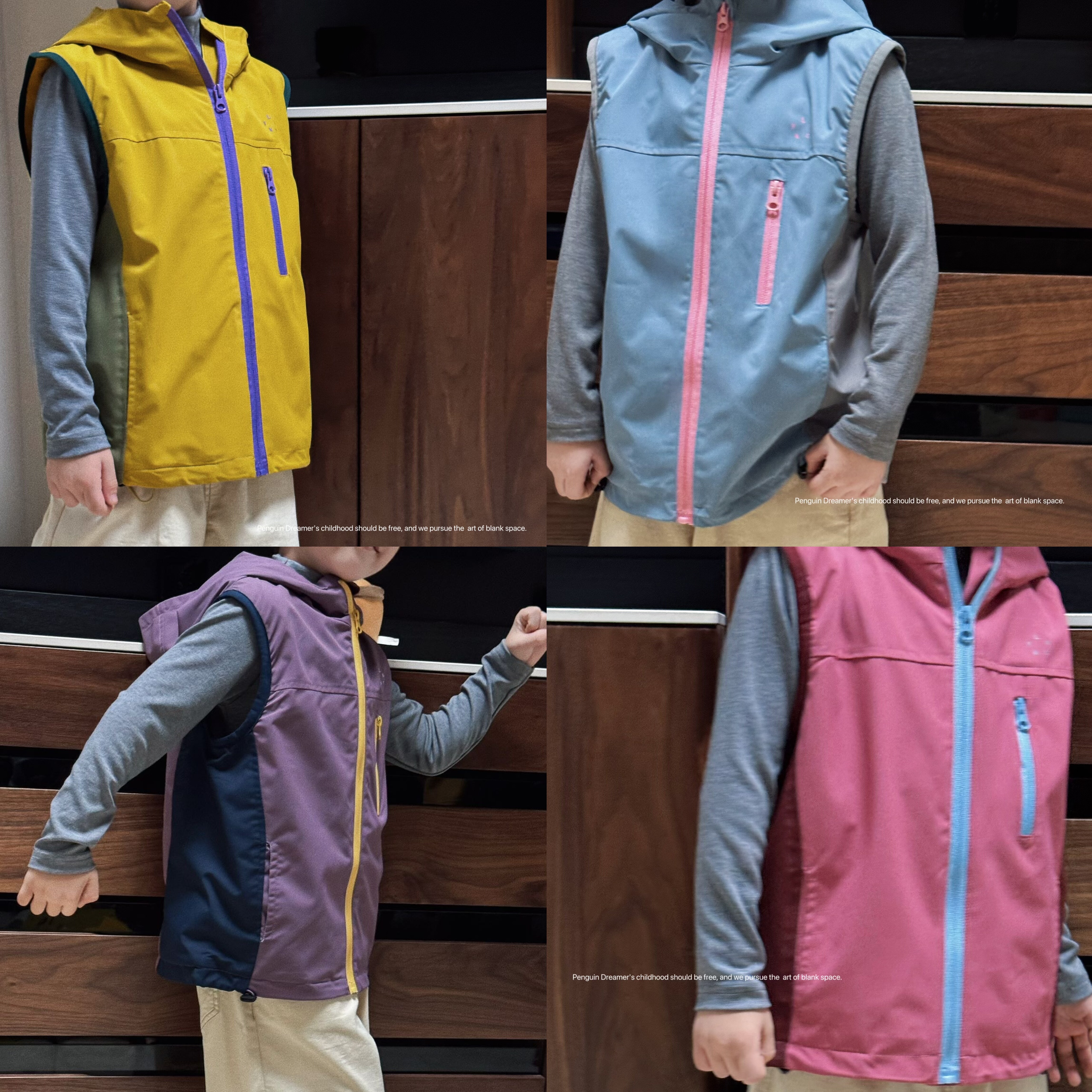 2025秋款儿童户外机能加绒马甲男女童防风防水连帽背心中大童坎肩