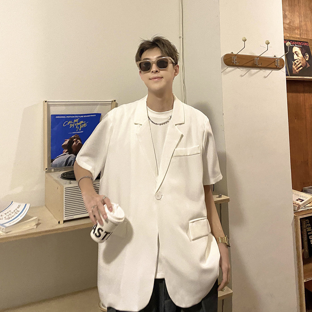 日系无影墙24夏装新款男装大码短袖西装外套XZ88P68,男装西服,电商A031-1