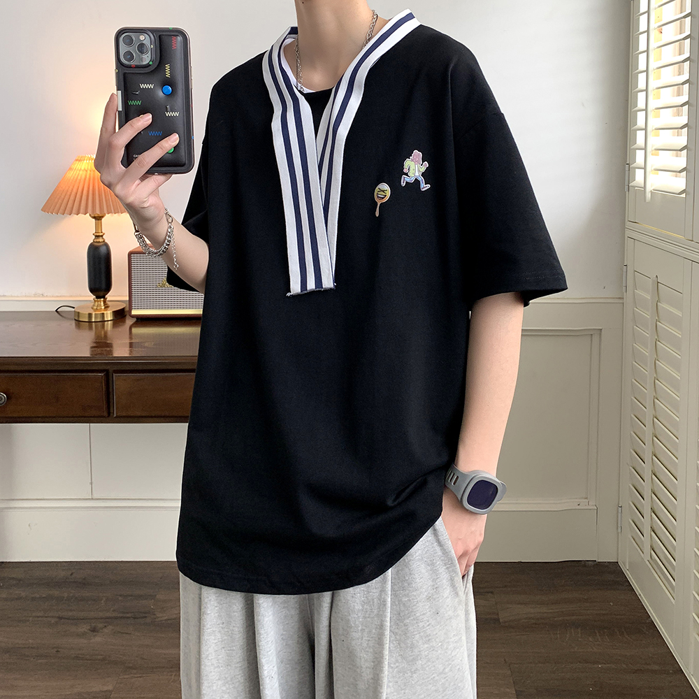 23夏装新款男装宽松男士短袖T恤精品双纱料DY607P35，男装T恤，电商A031-1