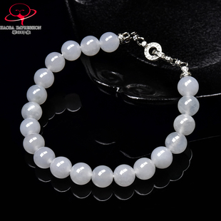 豪8印象手镯之家M25026M506翡翠手链天然冰白玉手串镶925银